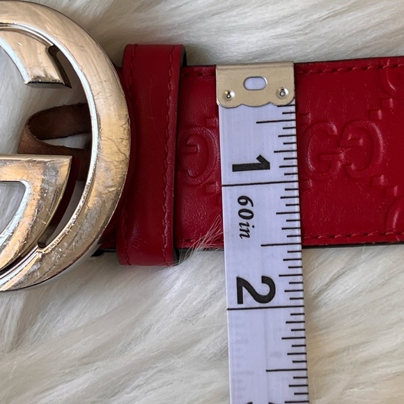 GUCCI Interlocking G Logo Red Authentic Men’s Belt - Picture 10 of 12